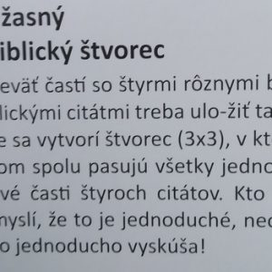 Úžasný biblický štvorec